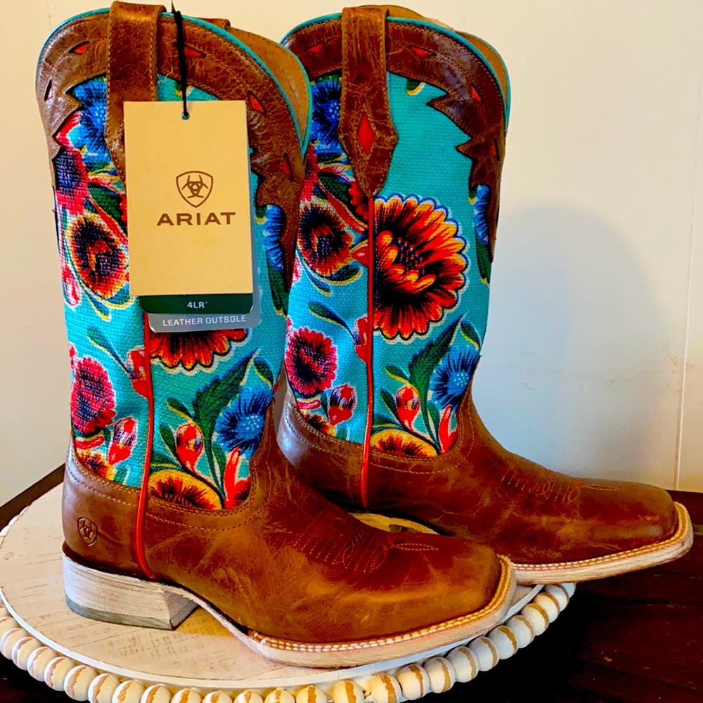 Ariat Floral Textile Square Toe Boot